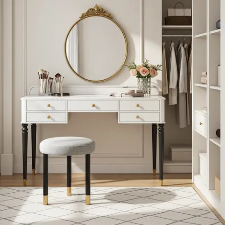 Buy Bali Ebony Stool with Brass‑Capped Feet, 2 from Furnituretta