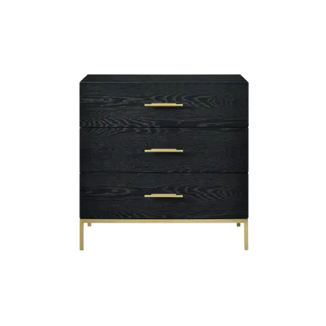 Buy Tulip 3‑Drawer Chest in Black Oak from Furnituretta