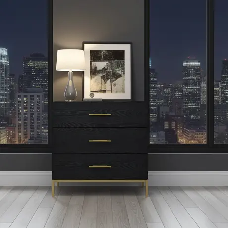 Buy Tulip 3‑Drawer Chest in Black Oak, 5 from Furnituretta