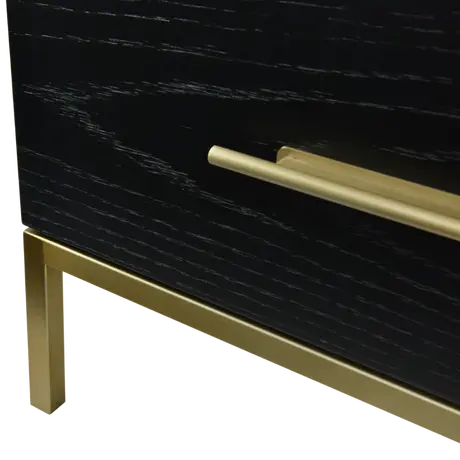 Buy Tulip Tall Boy Chest in Black Oak with Brass Handles, 4 from Furnituretta