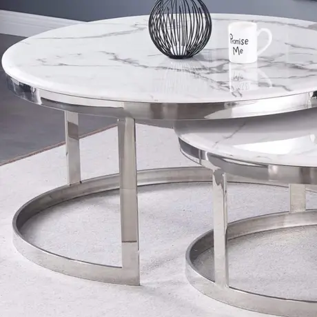 Buy Margate Marble Coffee Table Set: Elevate Your Living Room, 3 from Furnituretta