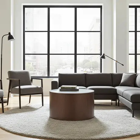 Buy Willow Circular Coffee Table with Marble‑Effect Top, 2 from Furnituretta