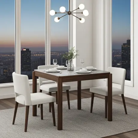 Buy Willow Square Dining Table with Marble‑Effect Top, 2 from Furnituretta