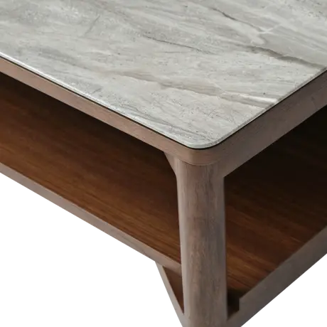 Buy Willow Coffee Table with Marble‑Effect Top & Shelf, 4 from Furnituretta