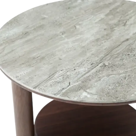 Buy Willow Lamp Table with Marble‑Effect Top & Shelf, 3 from Furnituretta