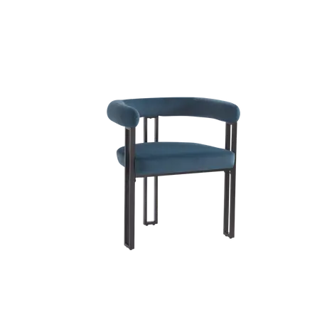 Buy Bloom Dining Chair in Blue Velvet Upholstery (sold in 2), Colour: Blue Velvet, 5 from Furnituretta