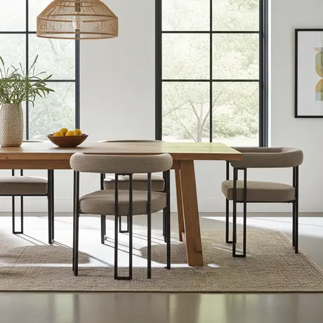 Buy Bloom Dining Chair in Taupe Soft Weave Fabric (sold in 2), Colour: Taupe Soft Weave, 8 from Furnituretta