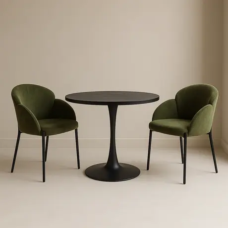 Buy Celeste Round Dining Table with Metal Base, 2 from Furnituretta