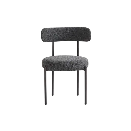 Buy Flora Dining Chair in Charcoal Boucle Fabric (sold in 2), Colour: Charcoal Boucle from Furnituretta
