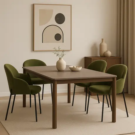 Buy Petal Dining Chair in Olive Soft Weave Upholstery (sold in 2), Colour: Olive Soft Weave, 3 from Furnituretta