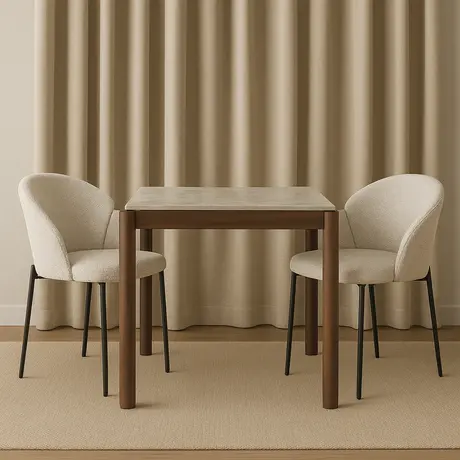 Buy Petal Dining Chair in Ivory and Taupe Boucle Fabric (sold in 2), Colour: Ivory / Taupe, 3 from Furnituretta