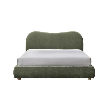 Buy Wave Bed in Natural Weave – Double Size, Colour: Olive, Bed Size: Double (4ft6) from Furnituretta
