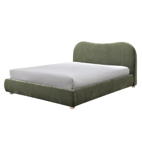 Buy Wave Bed in Natural Weave – Double Size, Colour: Olive, Bed Size: Double (4ft6), 3 from Furnituretta