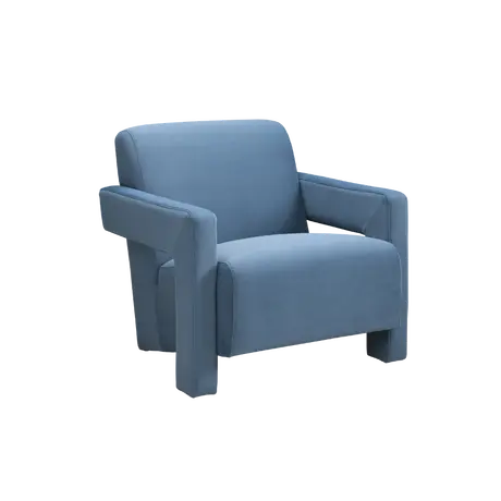 Buy Apex Angular Armchair in Blue Velvet Upholstery, Colour: Blue from Furnituretta