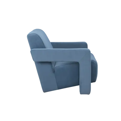 Buy Apex Angular Armchair in Blue Velvet Upholstery, Colour: Blue, 6 from Furnituretta