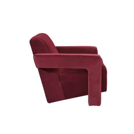 Buy Apex Angular Armchair in Burgundy Velvet Upholstery, Colour: Burgundy, 5 from Furnituretta