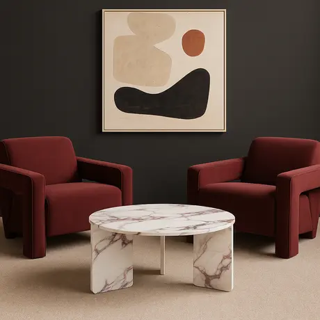 Buy Apex Angular Armchair in Burgundy Velvet Upholstery, Colour: Burgundy, 4 from Furnituretta