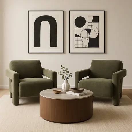 Buy Apex Angular Armchair in Soft Weave Olive Fabric, Colour: Soft Weave Olive, 4 from Furnituretta