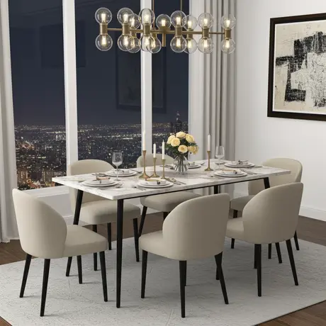 Buy Horizon Medium Rectangular Dining Table in Marble‑Effect, 6 from Furnituretta