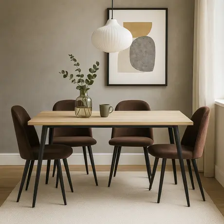 Buy Horizon Medium Dining Table in Oak Woodgrain Finish, Colour: Oak, 3 from Furnituretta