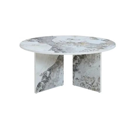 Buy Aura Round Coffee Table in Pandora Marble‑Effect Finish from Furnituretta