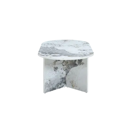 Buy Aura Oval Coffee Table in Pandora Marble‑Effect Finish, 3 from Furnituretta
