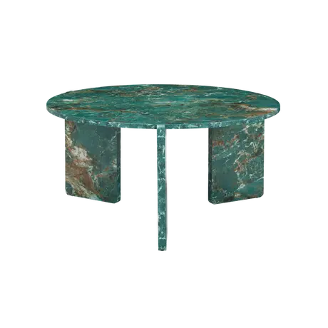 Buy Halo Coffee Table with Round Marble‑Effect Top and Three Legs, Colour: Amazon Green, 3 from Furnituretta