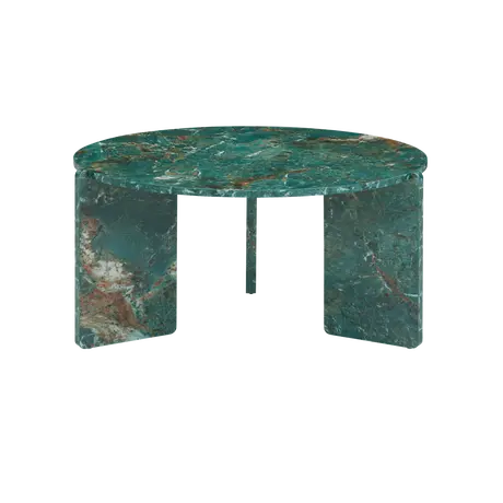 Buy Halo Coffee Table with Round Marble‑Effect Top and Three Legs, Colour: Amazon Green from Furnituretta