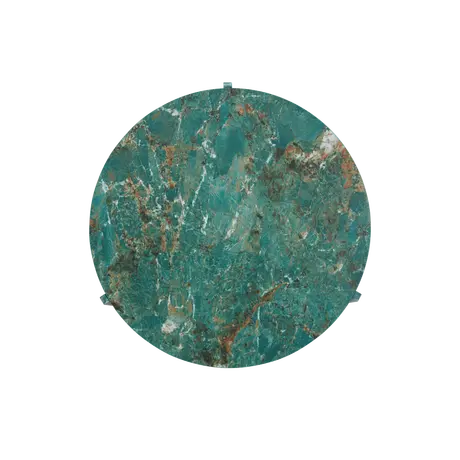 Buy Halo Coffee Table with Round Marble‑Effect Top and Three Legs, Colour: Amazon Green, 4 from Furnituretta