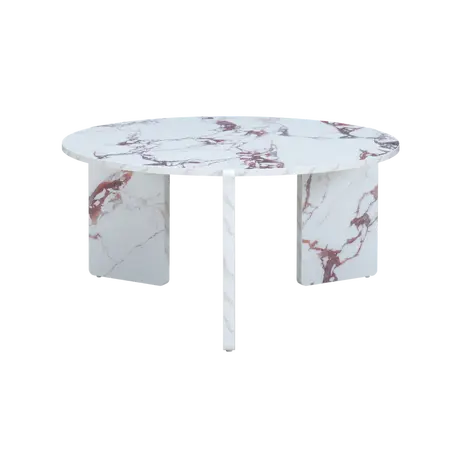 Buy Halo Coffee Table with Round Marble‑Effect Top and Three Legs, Colour: Violetta, 4 from Furnituretta