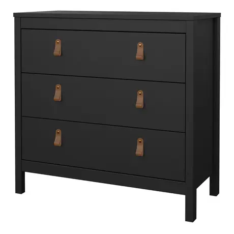 Buy Barcelona Chest: Matte Black Beauty with 3 Drawers, 4 from Furnituretta