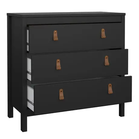 Buy Barcelona Chest: Matte Black Beauty with 3 Drawers, 6 from Furnituretta