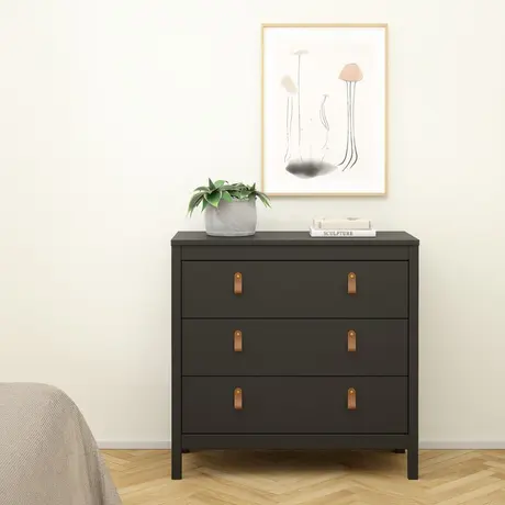 Buy Barcelona Chest: Matte Black Beauty with 3 Drawers, 7 from Furnituretta