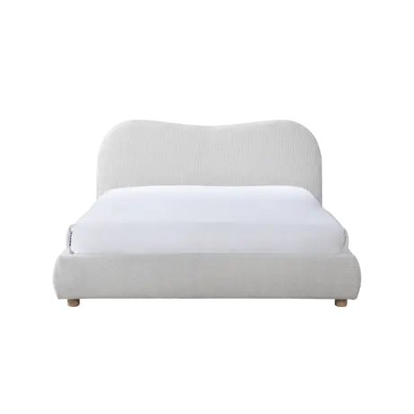 Buy Wave Bed in Natural Weave with Curved Upholstered Frame Double, Colour: Natural Weave, Bed Size: Double (4ft6), Item Width: 159 from Furnituretta