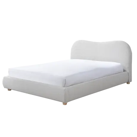 Buy Wave Bed in Natural Weave with Curved Upholstered Frame Double, Colour: Natural Weave, Bed Size: Double (4ft6), Item Width: 159, 4 from Furnituretta