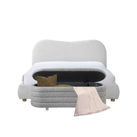 Buy Wave Bed in Natural Weave with Curved Upholstered Frame King, Colour: Natural Weave, Bed Size: King (5ft), Item Width: 174, 5 from Furnituretta