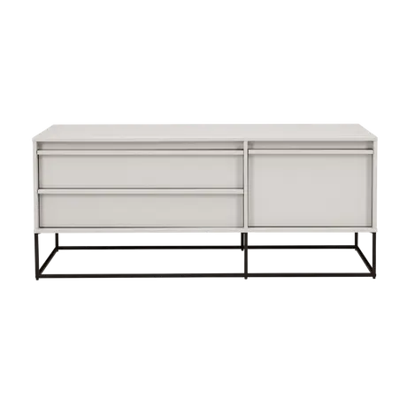 Buy Albion Sideboard in Stone Finish with Black Steel Legs from Furnituretta