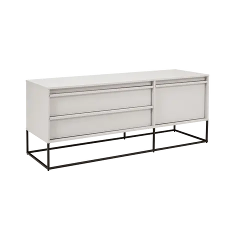 Buy Albion Sideboard in Stone Finish with Black Steel Legs, 3 from Furnituretta