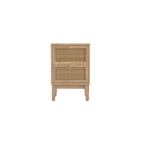 Buy Bordeaux Bedside Cabinet with Oak Frame and Rattan Fronts, 2 from Furnituretta