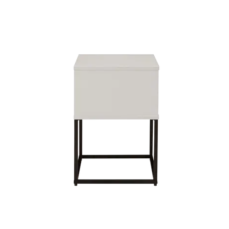 Buy Albion Bedside Table in Stone Finish with Black Steel Legs, 3 from Furnituretta