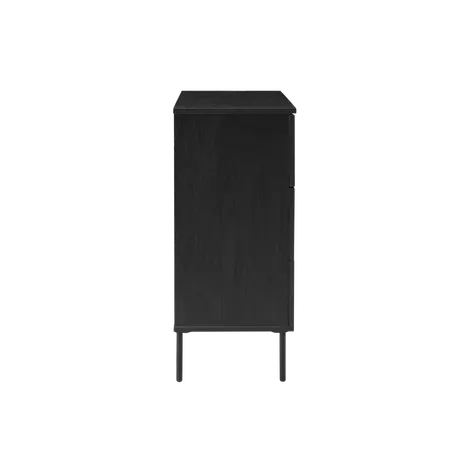 Buy Luna 3 Drawer Chest in Black Woodgrain Finish, Colour: Black, 7 from Furnituretta