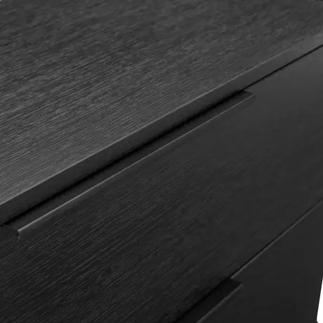 Buy Luna 3 Drawer Chest in Black Woodgrain Finish, Colour: Black, 6 from Furnituretta