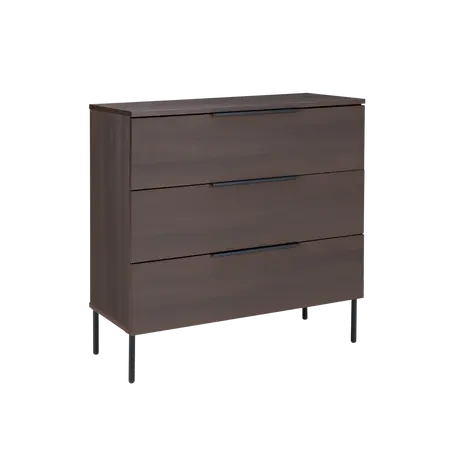 Buy Luna 3 Drawer Chest in Espresso Woodgrain Finish, Colour: Espresso, 4 from Furnituretta