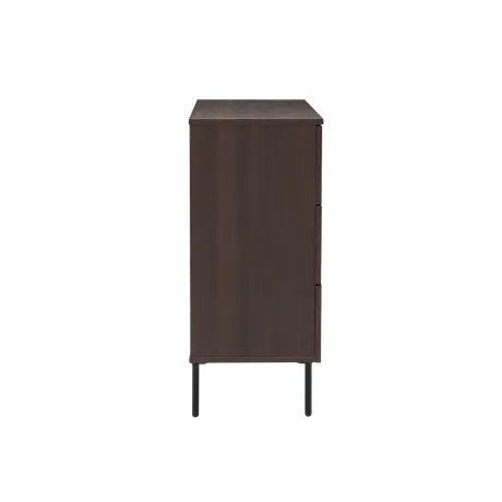 Buy Luna 3 Drawer Chest in Espresso Woodgrain Finish, Colour: Espresso, 6 from Furnituretta