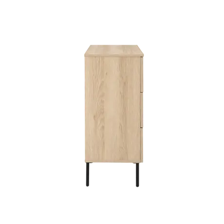 Buy Luna 3 Drawer Chest in Oak Woodgrain Finish, Colour: Oak, 6 from Furnituretta