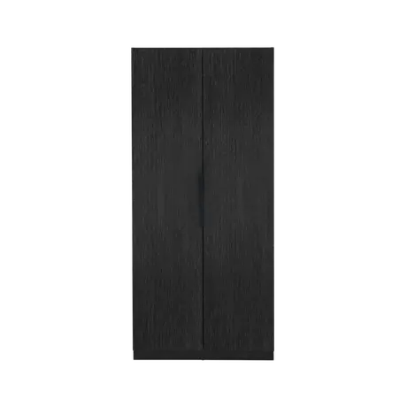 Buy Luna 2 Door Wardrobe in Black Woodgrain Finish, Colour: Black from Furnituretta