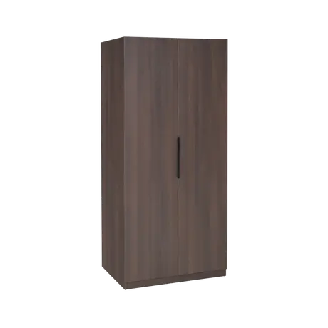 Buy Luna 2 Door Wardrobe in Espresso Woodgrain Finish, Colour: Espresso, 4 from Furnituretta