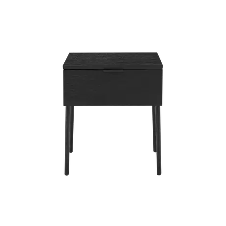 Buy Luna One Drawer Bedside in Black Woodgrain Finish, Colour: Black from Furnituretta
