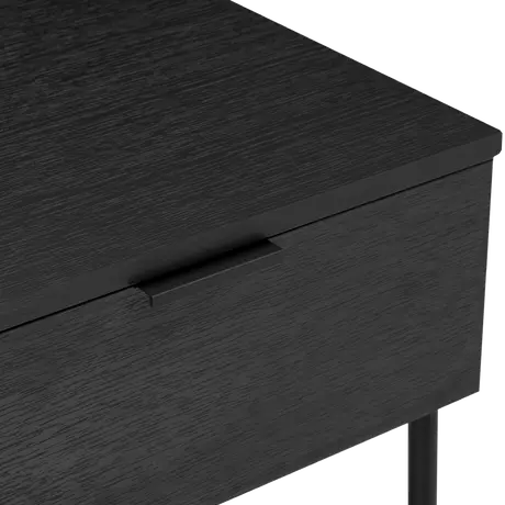 Buy Luna One Drawer Bedside in Black Woodgrain Finish, Colour: Black, 5 from Furnituretta