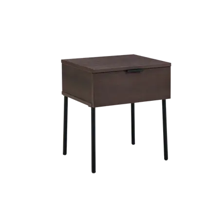 Buy Luna One Drawer Bedside in Espresso Woodgrain Finish, Colour: Espresso, 4 from Furnituretta